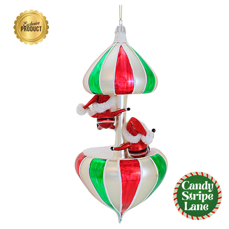 Santa Land Nick & Nicky's Candy Stripe Carousel - - SBKGifts.com