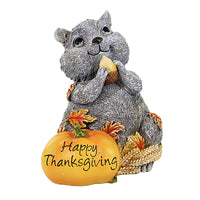 (60244) Roman Pudgy Pal Chipmunk Figure, 7.50 Inch, Thanksgiving Pumpkin Harvest Leaves 136597