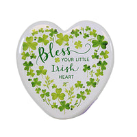 (60245) Roman Irish Heart, 3.75 Inch, Keepsake Bless Shamrock 12625