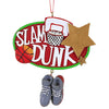 (60248) Kurt S. Adler Basketball Slam Dunk Ornament, 4.00 Inch, Gold Star Shoes Net A2046