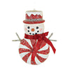 (60284) Bethany Lowe Red Peppermint Snowman Ornament, 3.50 Inch, Christmas Carrot Nose Tf2287