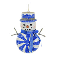 (60286) Bethany Lowe Blue Peppermint Snowman Ornament, 3.50 Inch, Christmas  Carrot Nose Tf2285