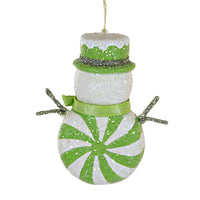 Bethany Lowe Green Peppermint Snowman Ornament - - SBKGifts.com