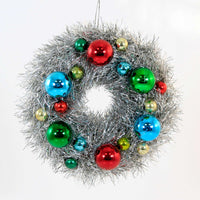 (60290) Bethany Lowe Merry & Bright Tinsel Wreath (Sm), 4.50 Inch, Christmas Ornament Beads Lc2420