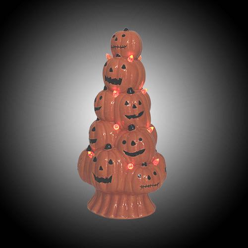 Transpac Stacked Jack-O-Lantern Tree - - SBKGifts.com