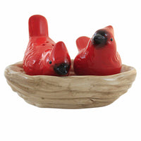 (60325) Transpac Cardinal Salt And Pepper Shakers, 2.25 Inch, Seasonings Red Bird Tc00398