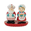 (60330) Transpac North Pole Salt And Pepper Shakers, 4.00 Inch, Christmas Mr. Mrs. Claus Tc01249