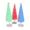 (60361) Transpac Fabric Punch Needle Tree Set, 11.00 Inch, Fabric Wrapped Cone Wooden Base Tc01621