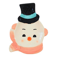 Transpac Retro-Looking Santa/Snowman Spoon Rest - - SBKGifts.com