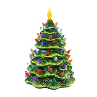 (60365) Transpac Retro-Looking Tree Cookie Jar, 11.25 Inch, Lighted Green Christmas Tree Storage Tc01602