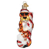 (60420) Old World Christmas Chester Cheetah On Candy Cane, 4.00 Inch, Ornament Snack Chips 12660