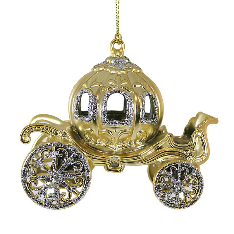 (60524) Kurt S. Adler Metallic Gold Carriage, 4.00 Inch, Christmas Princess T2847