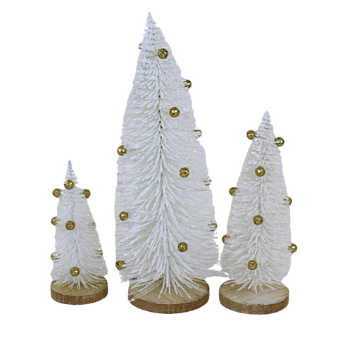 Option 2 White Bristle Tree With Gold Bells - - SBKGifts.com