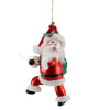 (60588) De Carlini Italian Ornaments High Stepping Santa With Sack, 7.00 Inch, Mgd Ornament Free-Blown Mgd002