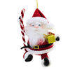 (60589) De Carlini Italian Ornaments Sitting Santa With Candy, 5.00 Inch, Mgd Sit Or Hang Ornament Mgd003