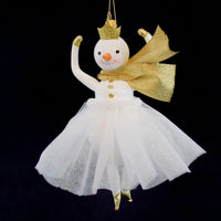 (60595) De Carlini Italian Ornaments Snow Princess Dancer, 8.00 Inch, Mgd Ornament Free-Blown Mgd009