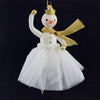 (60596) De Carlini Italian Ornaments Dancing In The Flakes Snowman Queen, 8.50 Inch, Mgd Ornament Free-Blown Mgd010