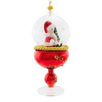 De Carlini Italian Ornaments Sitting Santa Dome Tabletop Pedestal - - SBKGifts.com