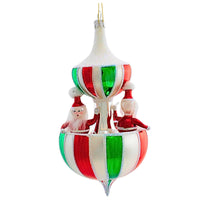 (60599) De Carlini Italian Ornaments Santa Claus Drop, 6.50 Inch, Mgd Carousel Ornament Mgd013