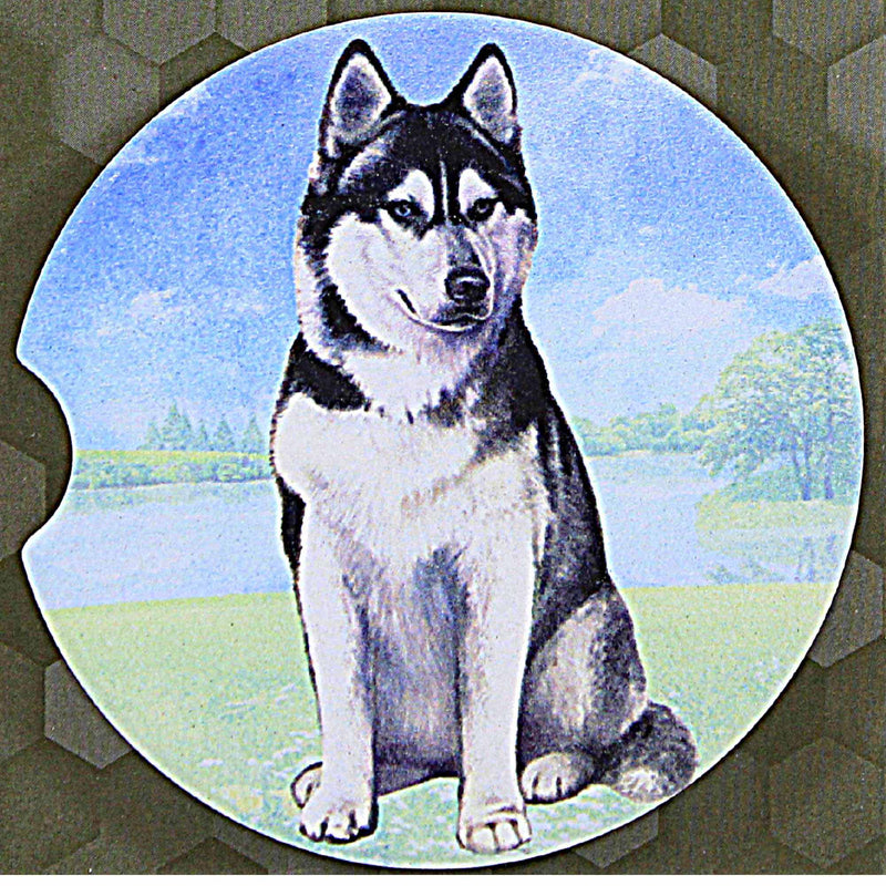 E & S Imports Siberian Husky Car Coaster - - SBKGifts.com