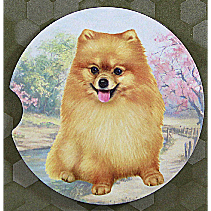 E & S Imports Pomeranian Car Coaster - - SBKGifts.com