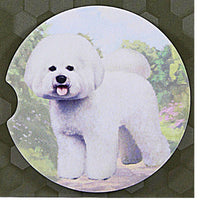 E & S Imports Bichon Frise Car Coaster - - SBKGifts.com