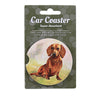 (60627) E & S Imports Dachshund (Red) Car Coaster, 2.50 Inch, Super Absorbent 23313