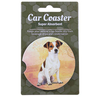 (60633) E & S Imports Jack Russel Car Coaster, 2.50 Inch, Super Absorbent 23317