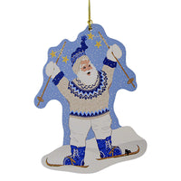 (60645) Cat's Meow Village Skiing Santa Ornament, 5.00 Inch, Ornament Christmas Snow 23695