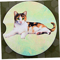 E & S Imports Calico Cat Car Coaster - - SBKGifts.com