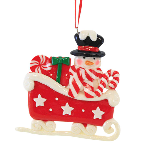 Kurt S. Adler Santa/Snowman In Sleigh - - SBKGifts.com