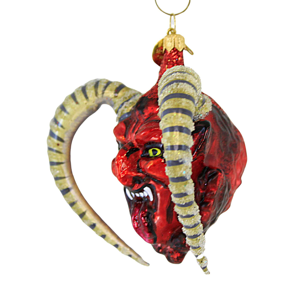 Morawski Red Faced Krampus With Gray Glittered Horns - - SBKGifts.com