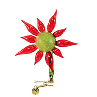 (60748) Morawski Red Pedal & Yellow Center Clip On Flower, 5.00 Inch, Ornament Floral Daisy 19817