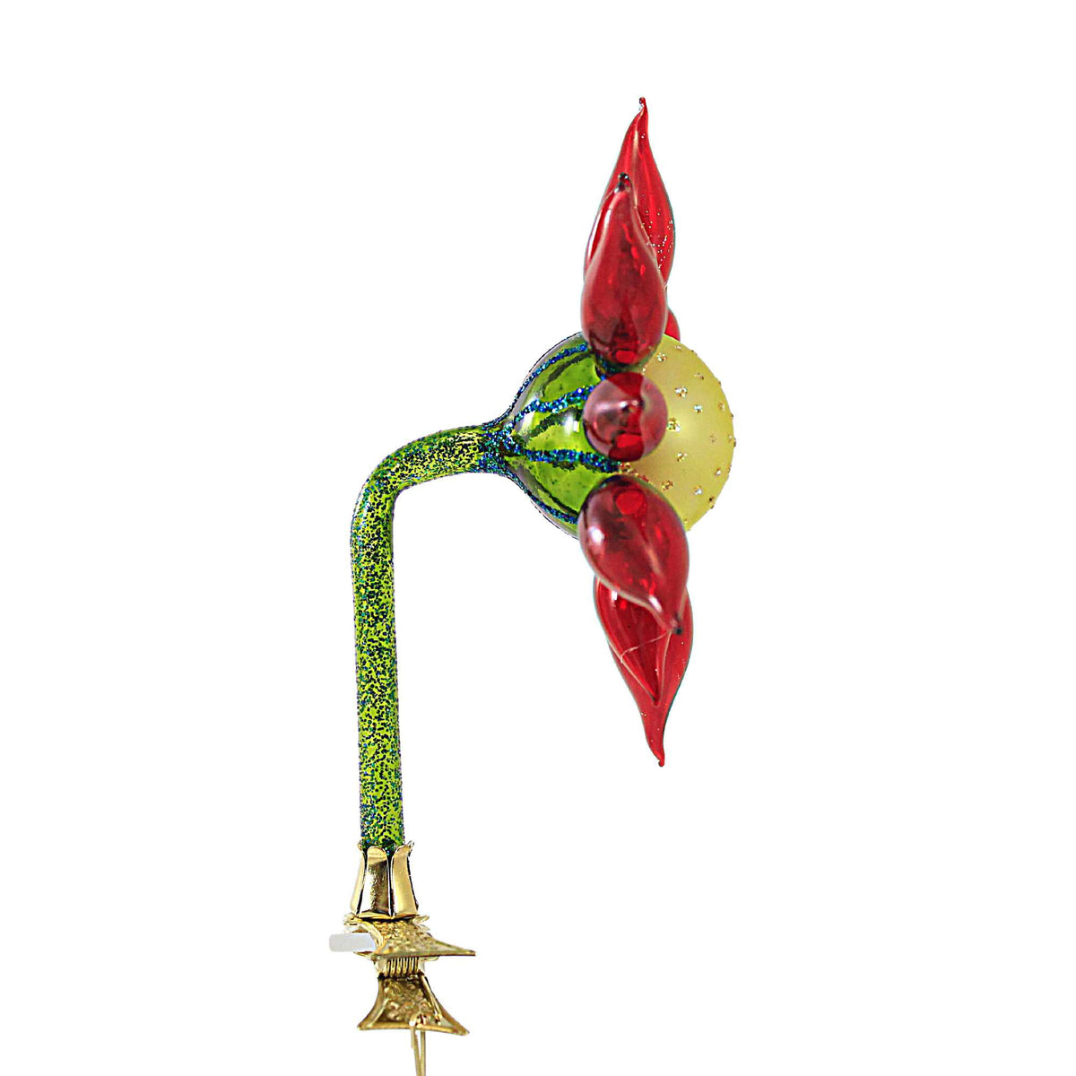 Morawski Red Pedal & Yellow Center Clip On Flower - - SBKGifts.com