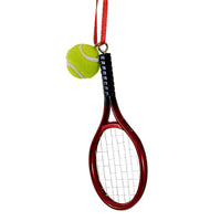 (60776) Kurt S. Adler Tennis Racket With Ball Ornament, 4.00 Inch, Realistic Details Strings Ball D0552