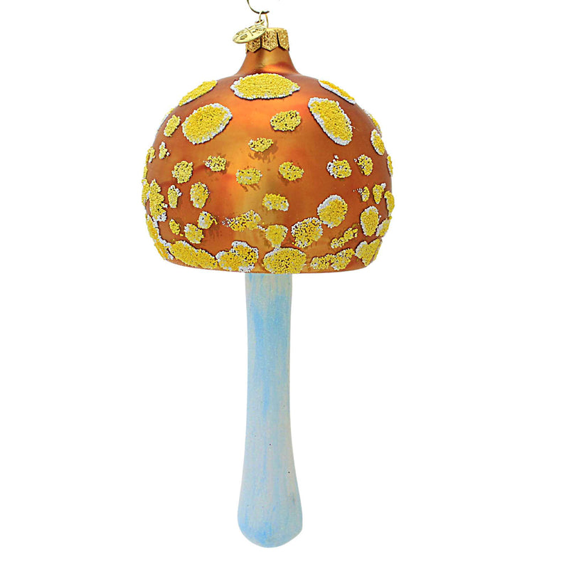 (60791) Morawski Large Gold Mushroom W/ Glittered Spots, 8.00 Inch, Ornament Toadstoll Fungi Spring Summer 19326