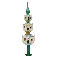 (60800) Morawski White Owl Totem Tree Topper, 20.00 Inch, Finial Bird Tabletop Free Standing 09991