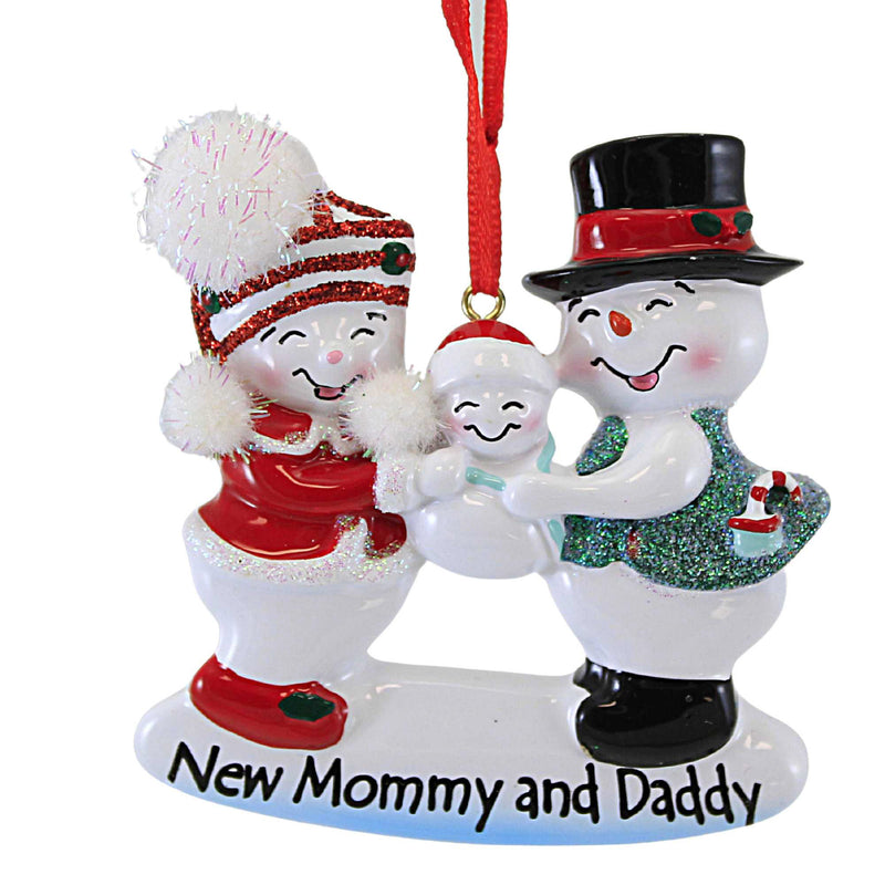 (60866) Kurt S. Adler Snow Family, 3.25 Inch, Mom Dad Baby W8373