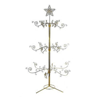 (60867) Kurt S. Adler Gold Metal Display Tree, 54.50 Inch, Star Top Christmas Display D0108