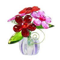 (60876) Crystal Expressions Heart Daisy Posy Pot, 3.50 Inch, Faceted Flowers Love Acryv157