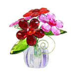 Crystal Expressions Heart Daisy Posy Pot - One Figurine 3.5 Inch, Acrylic - Faceted Flowers Love Acryv157 (60876)