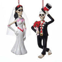 (60909) Kurt S. Adler Day Of The Dead Bride And Groom, 4.75 Inch, Bones Skeleton J8365