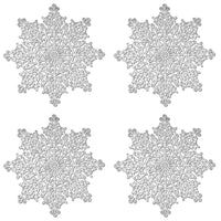 (60914) Abbott Snowflake Placemat Set, 15.00 Inch, Silver Set Of 4 Cut-Out 27Snowflake