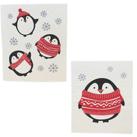 (60917) Abbott Holiday Penguin Dishcloth, 7.75 Inch, Eco-Friendly 84Penguin