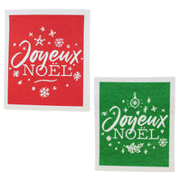 (60921) Abbott Joyeux Noel Dishcloths, 7.75 Inch, Eco-Friendly 84Asd136