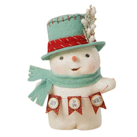 (60947) Bethany Lowe Joy To The World Snowman, 5.00 Inch, Christmas Banner Ma2079