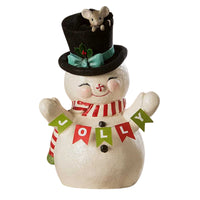 (60948) Bethany Lowe Holly Jolly Snowman, 11.25 Inch, Mouse Peppermint Td2139