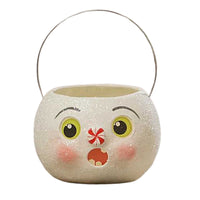 (60951) Bethany Lowe Surprised Snowman Bucket Petit, 3.00 Inch, Peppermint Paper Eyes Mouth Tj2332