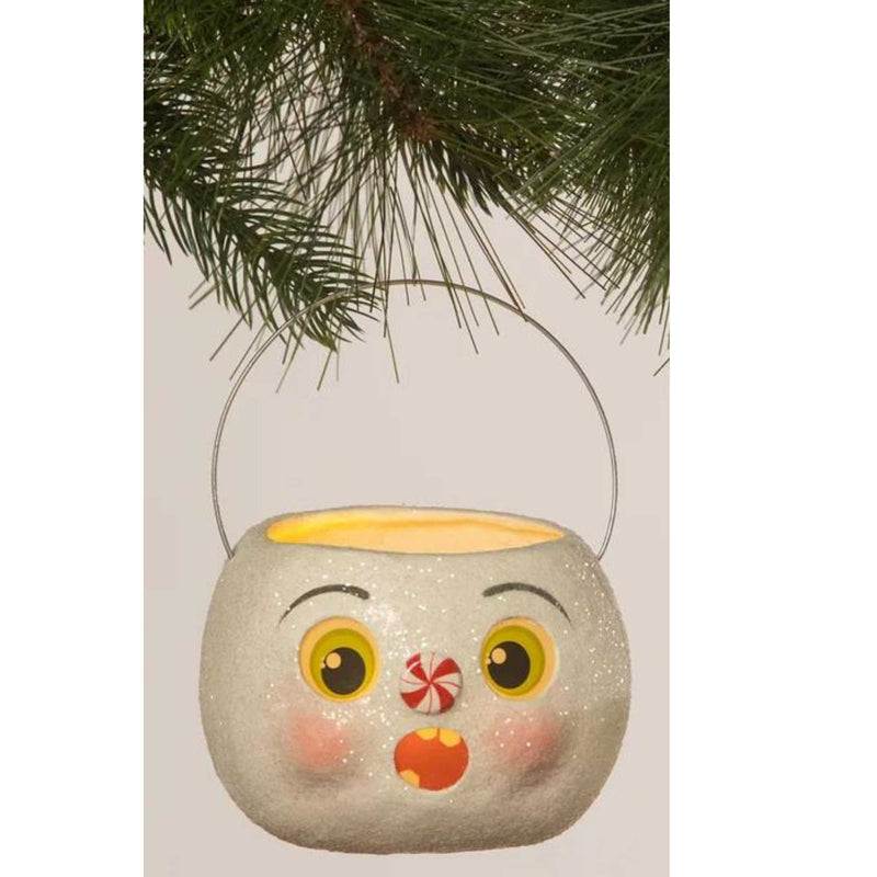 Bethany Lowe Surprised Snowman Bucket Petit - - SBKGifts.com