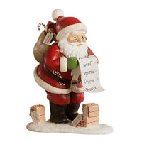 (60952) Bethany Lowe Checking It Twice Santa, 7.25 Inch, Name List Claus Td2137